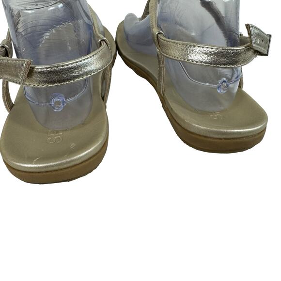 Sperry Top Sider Gold Buckled Ankle Strap Flat Flips Flop Sandals Size 9.5 - Picture 5 of 9